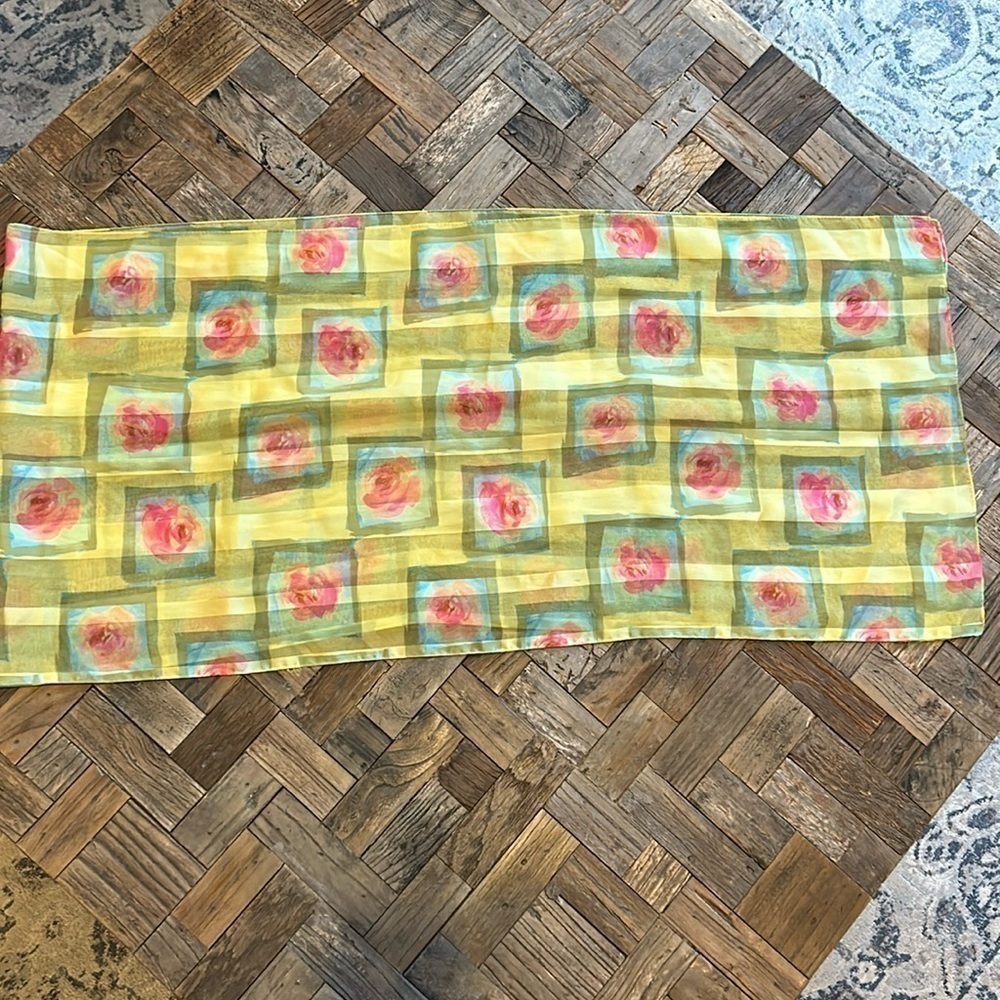 Floral Rose Scarf Rectangular